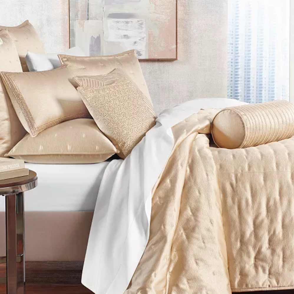 Hotel gold coverlet quilt